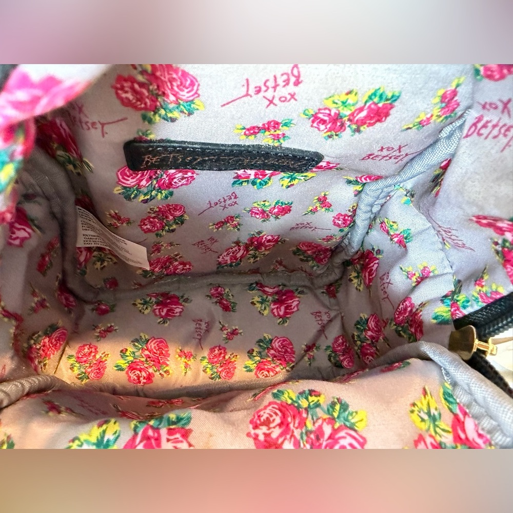 NWT Betsey Johnson Puppy Floral Snake-Print Mini Backpack - Pink/Black - Picture 4 of 5